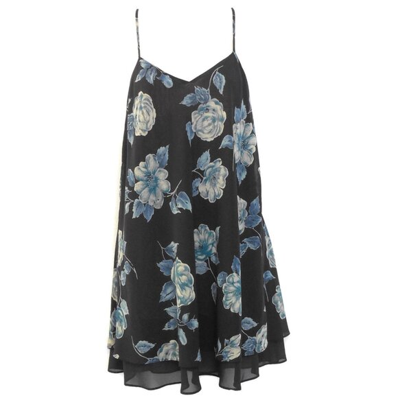 Lingerie Cacique Nightgown & Robe sz xs/s NEW/NWT Navy Blue Roses Floral Chiffon - Picture 3 of 6